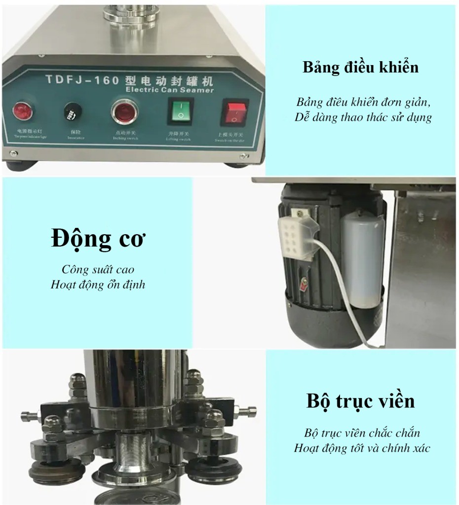 Máy viền mí lon để bàn bán tự động TDFJ 160