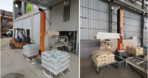 hệ thống gắp hàng và xếp pallet